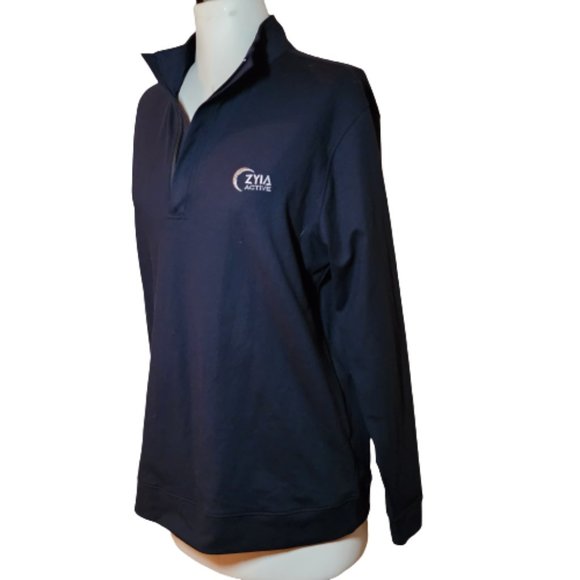 New Zyia Active Mens Navy 1/4 Zip Pullover Shirt Size Medium - Picture 4 of 8